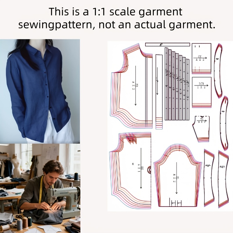 E-shop Ein modisches, minimalistisches Damen-Oberteil-Schnittmuster. Dies ist ein Muster zum Nähen, kein fertiges Kleidungsstück. Ideal, um Ihren