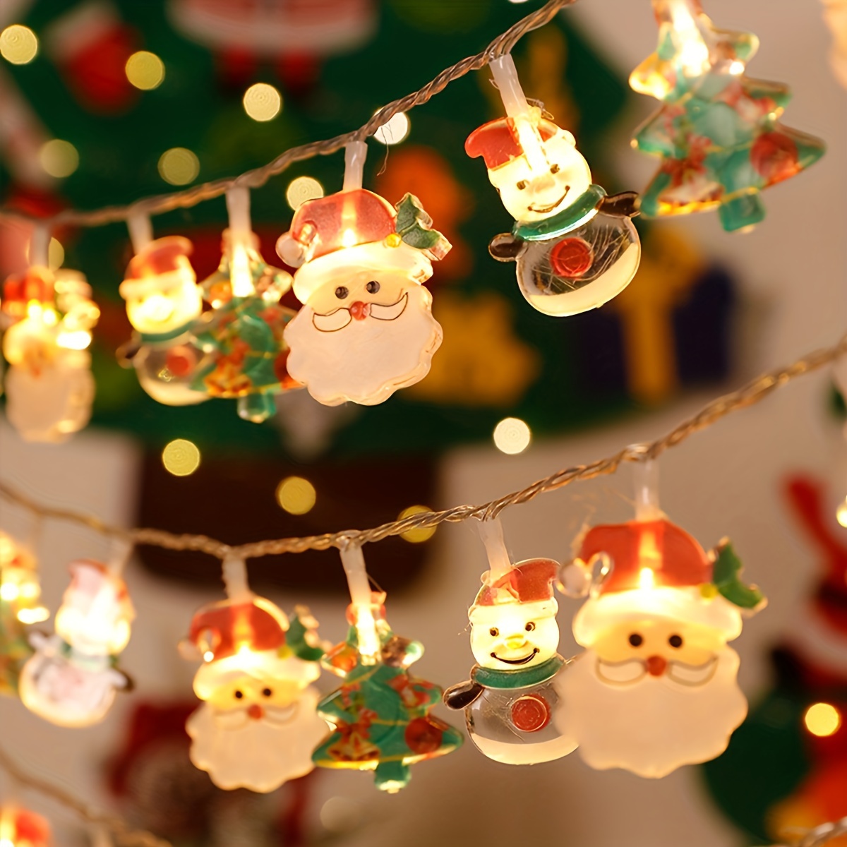 

1pc Battery- Christmas Led String Santa , Snowman, And For Bedroom Wedding Decorations