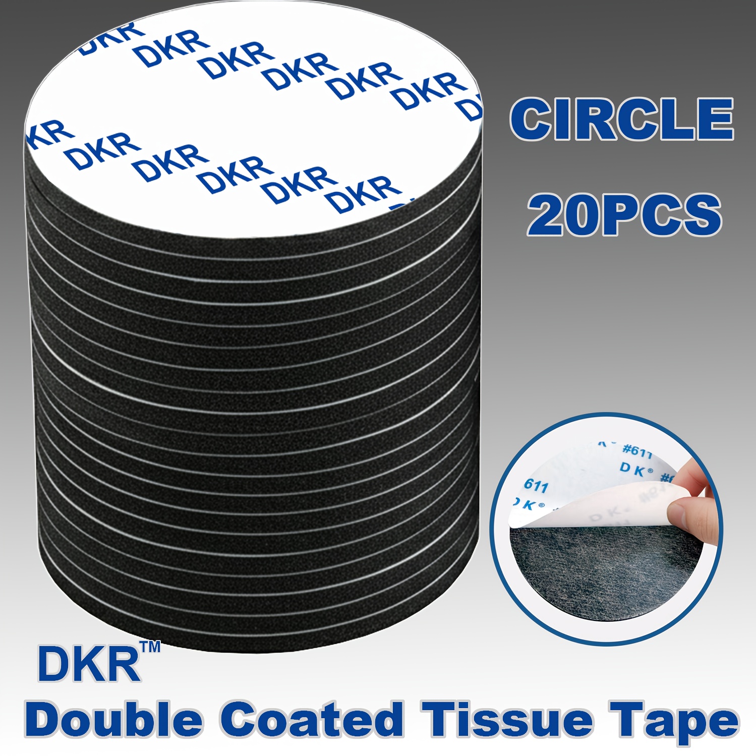 TEMU Dkr Ultra-strong Adhesive Double-sided Tape, Eva Double-layer Foam, 3mm Double-sided Tape, Round, Square, Rectangular For Walls, Floors, Doors,