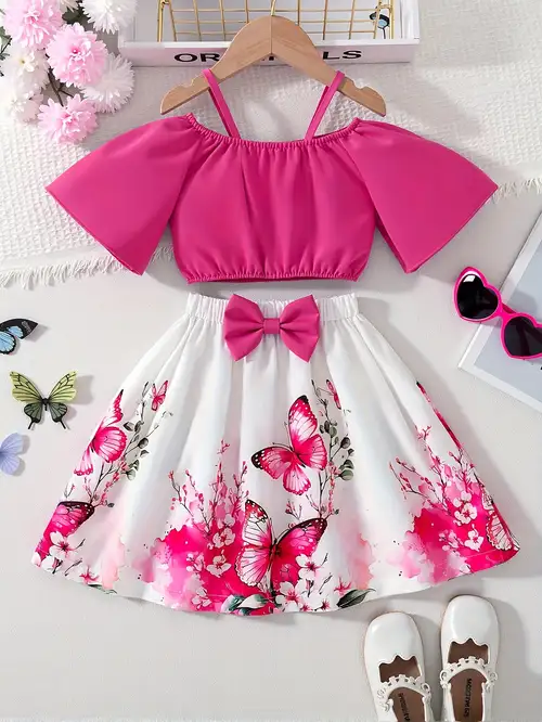 Cathalem Fashion Clothes for Toddler Girls Little Girls Summer 2 Piece Outfits Clothes T-Shirt Tops and Shorts skirt Sets(Gold,C Cathalem Fashion Clothes for Toddler Girls Little Girls Summer 2 Piece Outfits Clothes T-Shirt Tops and Shorts skirt Sets(Gold,C