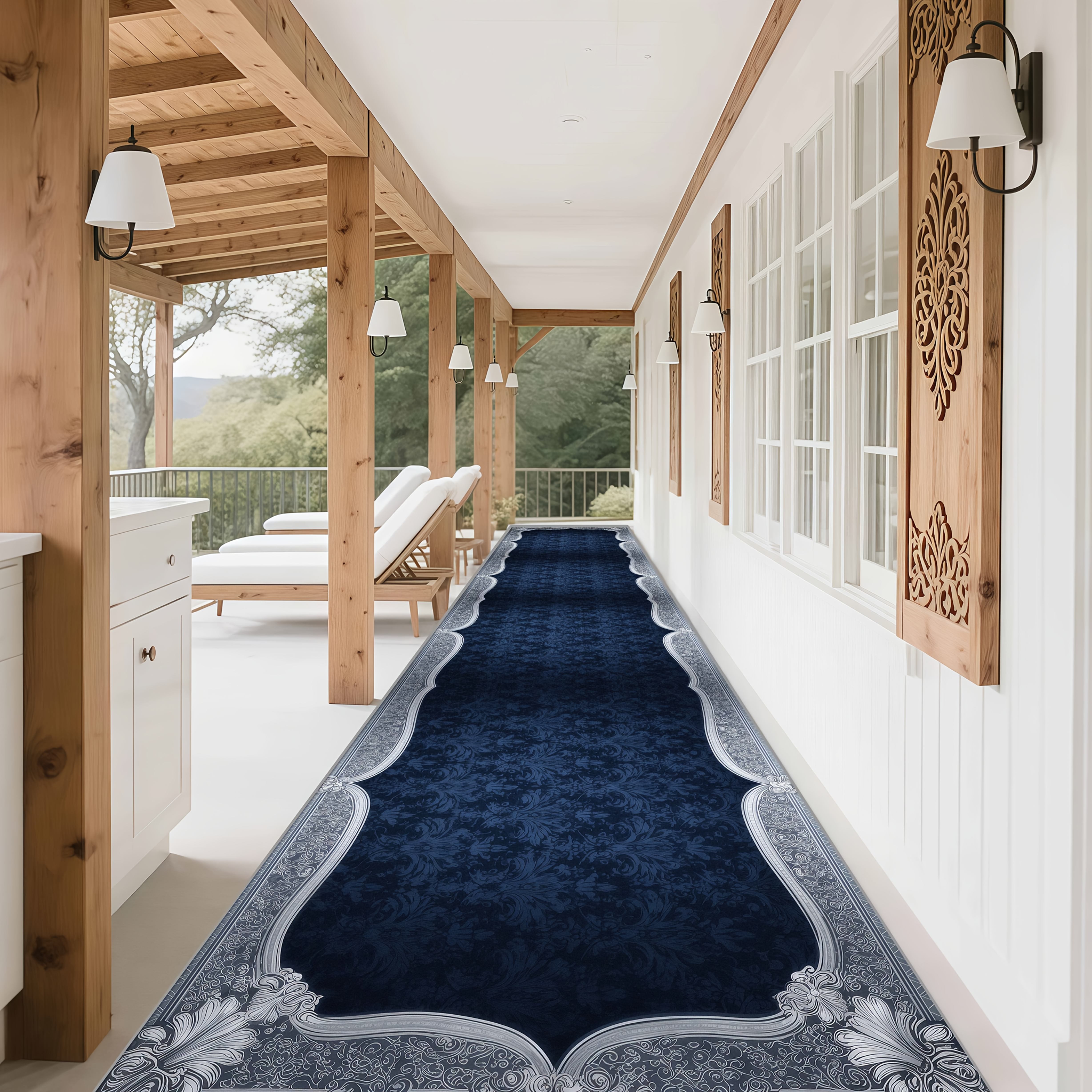TEMU Shipping: 1pc Of Golden Diamond Velvet, Light Luxury European-style Farmhouse Kitchen Rug, Vintage Pattern Hallway Runner Rug, Exquisite Border
