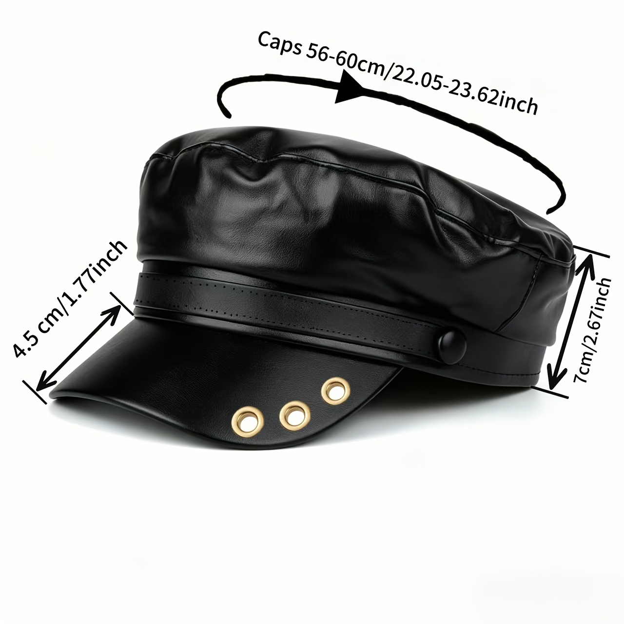 TEMU Pu Octagonal Hat Retro Autumn Winter Baseball Cap Casual All-match Style