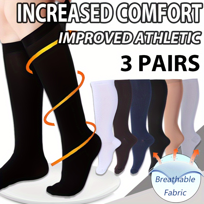 Iseasoo 3 Pairs Copper Compression Socks for Women&Men Circulation