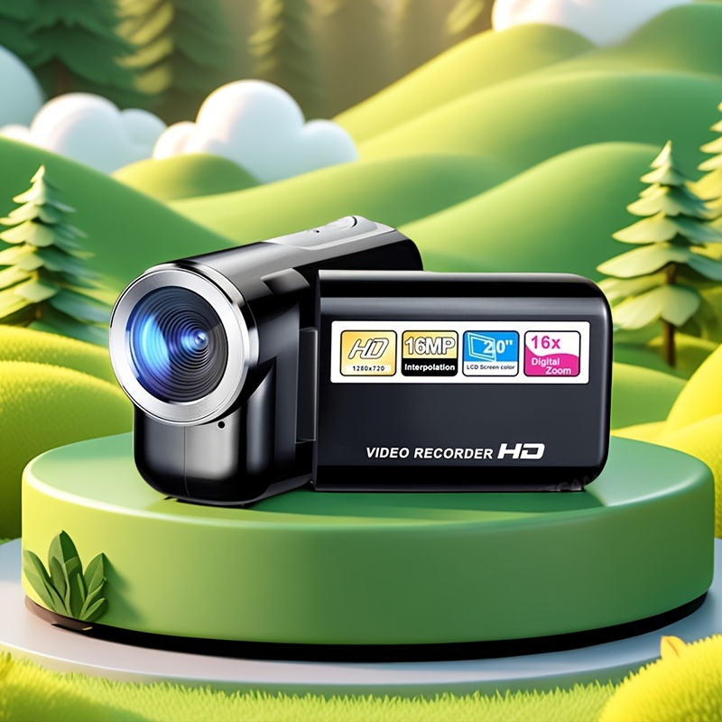TEMU [portable Hand-held Dv Camera] 2.0" Hd Ips Screen, Video Capture, 16x Digital Zoom - , Portable Video Recorder For Home And Travel, Travel Video