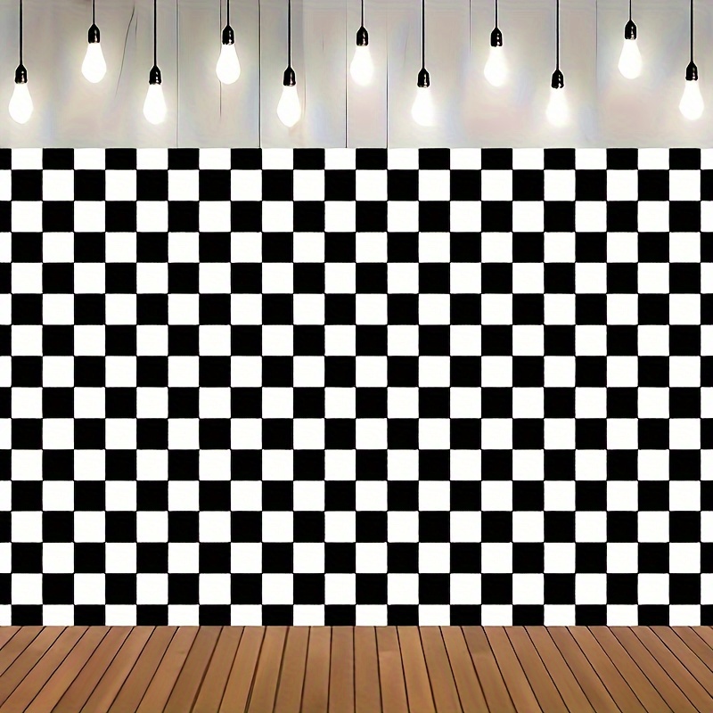 

2pcs Racing Checkerboard Texture Checkered Birthday Background Checkerboard Theme Photography Background Birthday Party Supplies Photo Background Booth Props 54x108 Inches