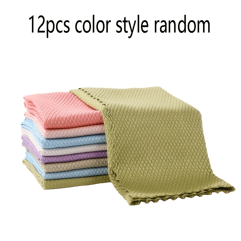 TEMU 12pcs Magic Cleaning Cloths, Watermark Removing Glass Cloth, Glass Cleaning, Convenient And Quick Water Stain Removal, Cleaning, Suitable For