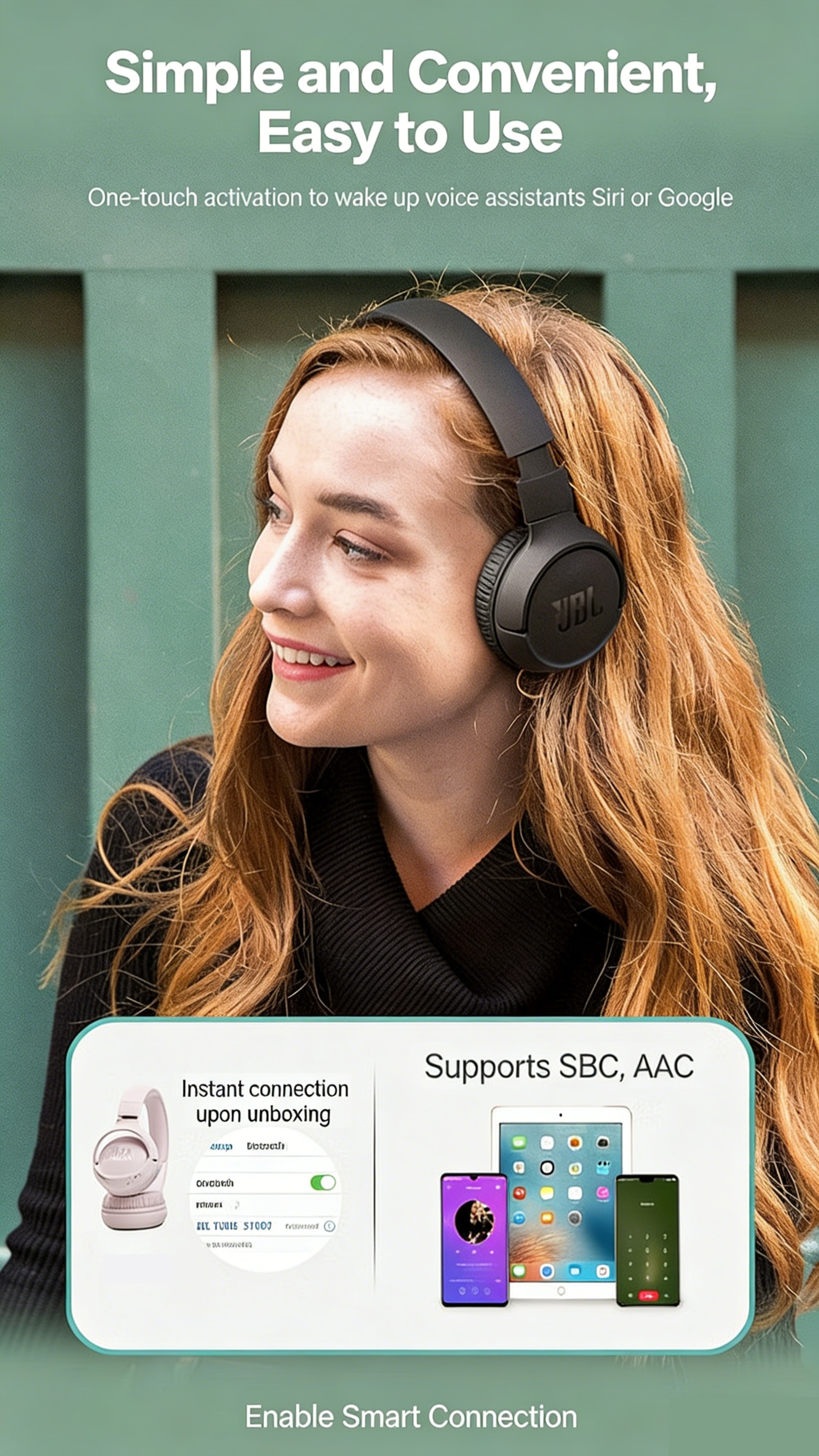 Auriculares Inalámbricos Over-Ear JBL Tune 510BT | Auténticos, Batería de Larga Duración de 40H, Carga Rápida de 5 Minutos, Plegables y Portátiles, Bajos Puros, 75 Años de Herencia Acústica JBL, Aislamiento de Sonido, Inalámbricos, Batería de Polímero de Litio