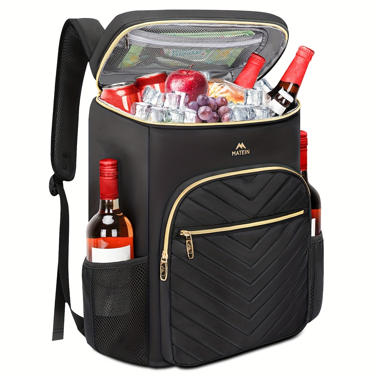 Insulated Cooler Backpack, Portable Thermal Bag Drink Beverage Beer Bag  Cooler to Work Lunch Travel Beach Camping Hiking Picnic Fishing for Men  Women