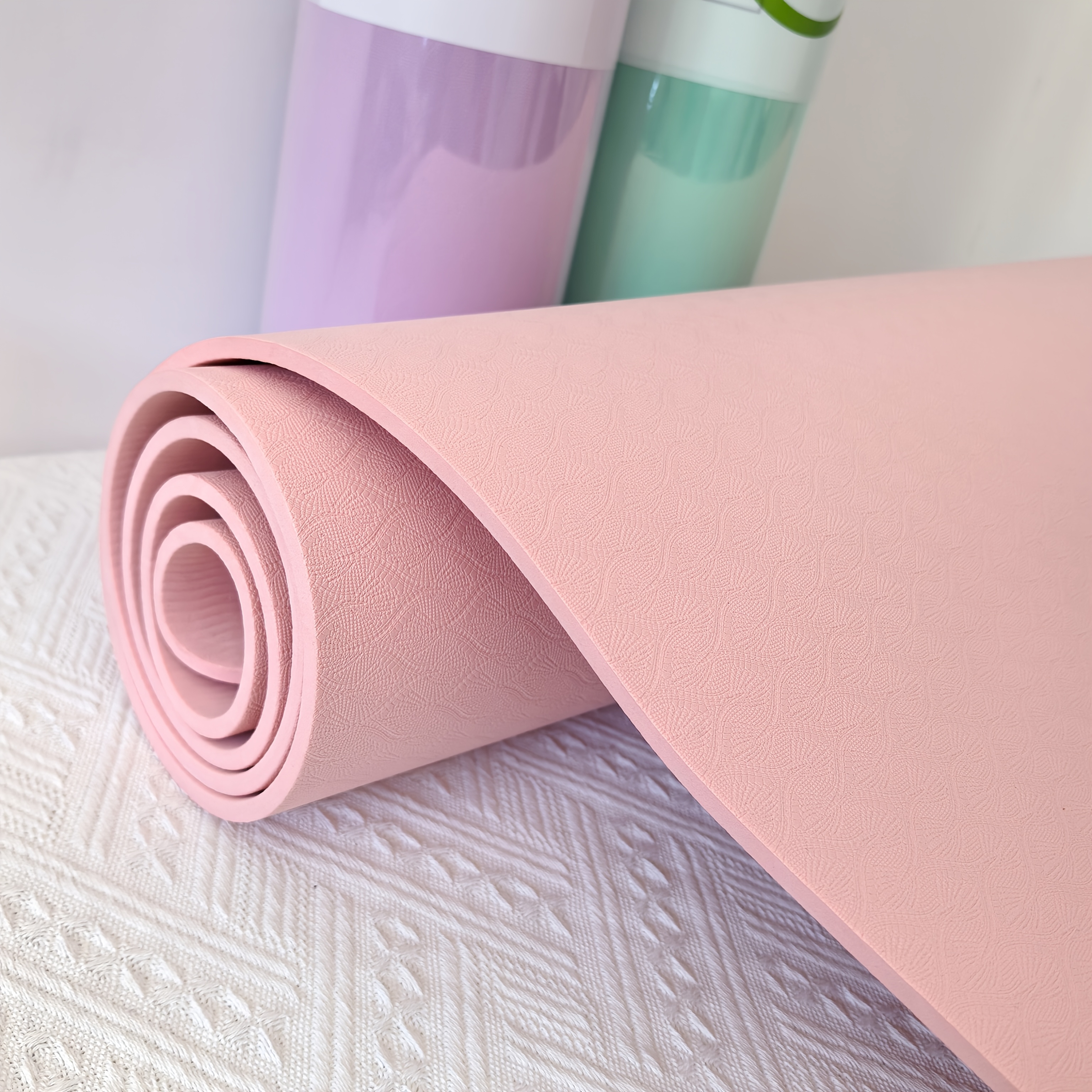 E-shop 1 Stück Premium -Rutsch TPE Yoga & Pilates Matte - Hochdichte Polsterung für , Schweißresistente Ausführung - Ideal für Anfänger, Fitnesszubehör