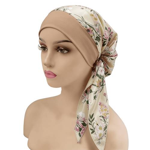 a womens original ma polyester chemotherapy headscarf and thin chemotherapy hat with floral print for a y soft headscarf with a fashionable headscarf for hair