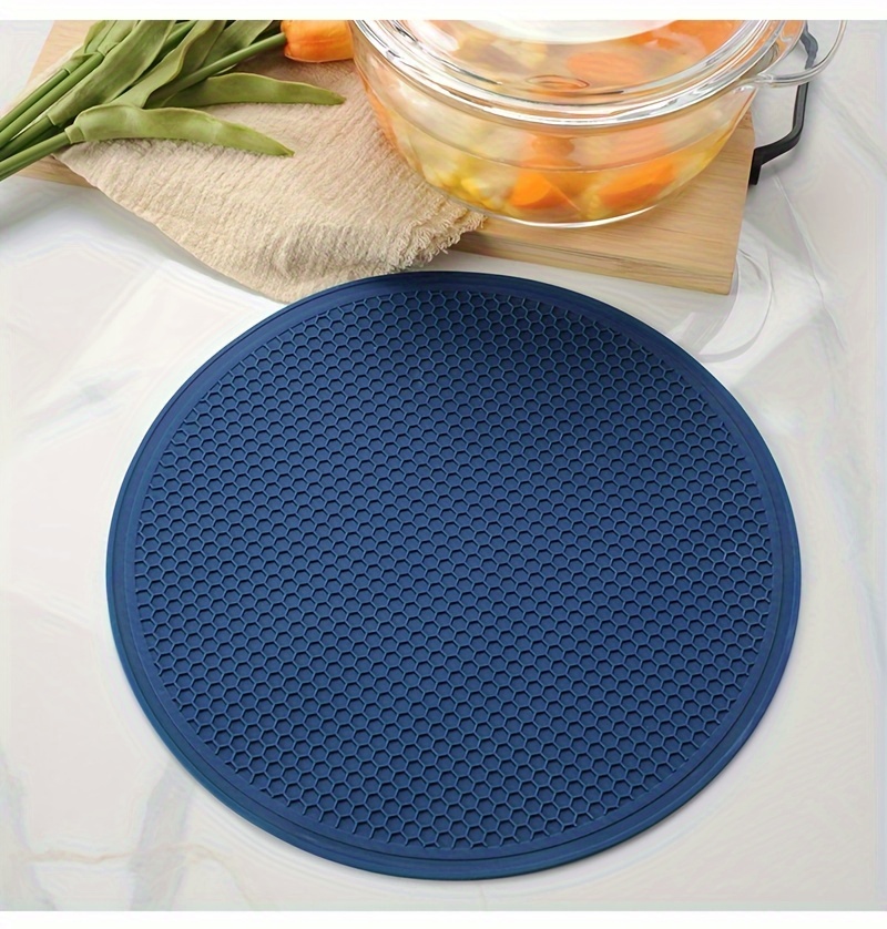 1 3pcs round honeycomb silicone placemat anti scalding non slip mat heat insulation pot mat silicone dining table mat kitchen stuff kitchen accessories home kitchen items details 9