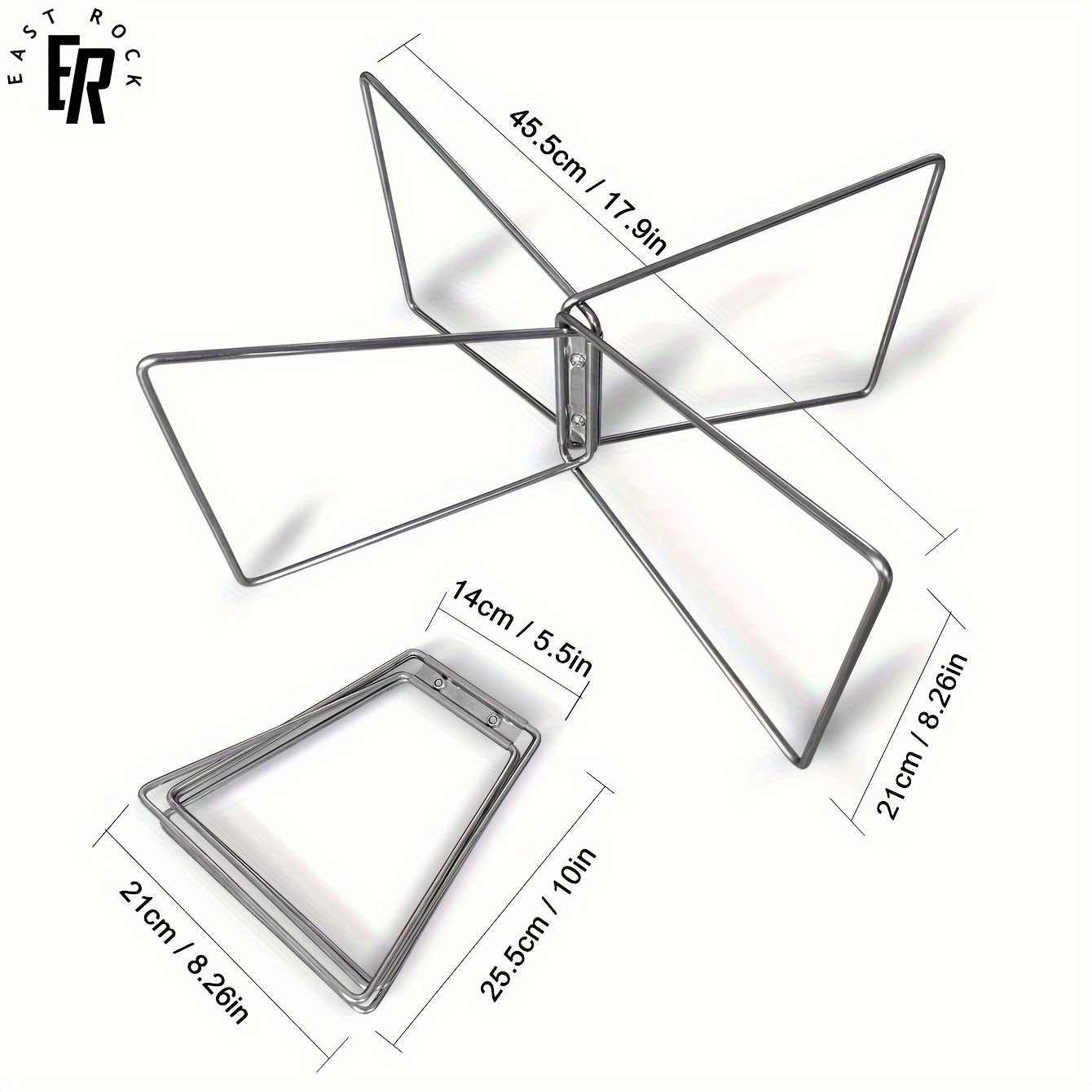 TEMU 1pc Aluminum Alloy Camping Stand, Foldable Metal Storage Box Stand, Stainless Steel Outdoor Picnic And Fishing Gear Rack, Durable , Suitable For