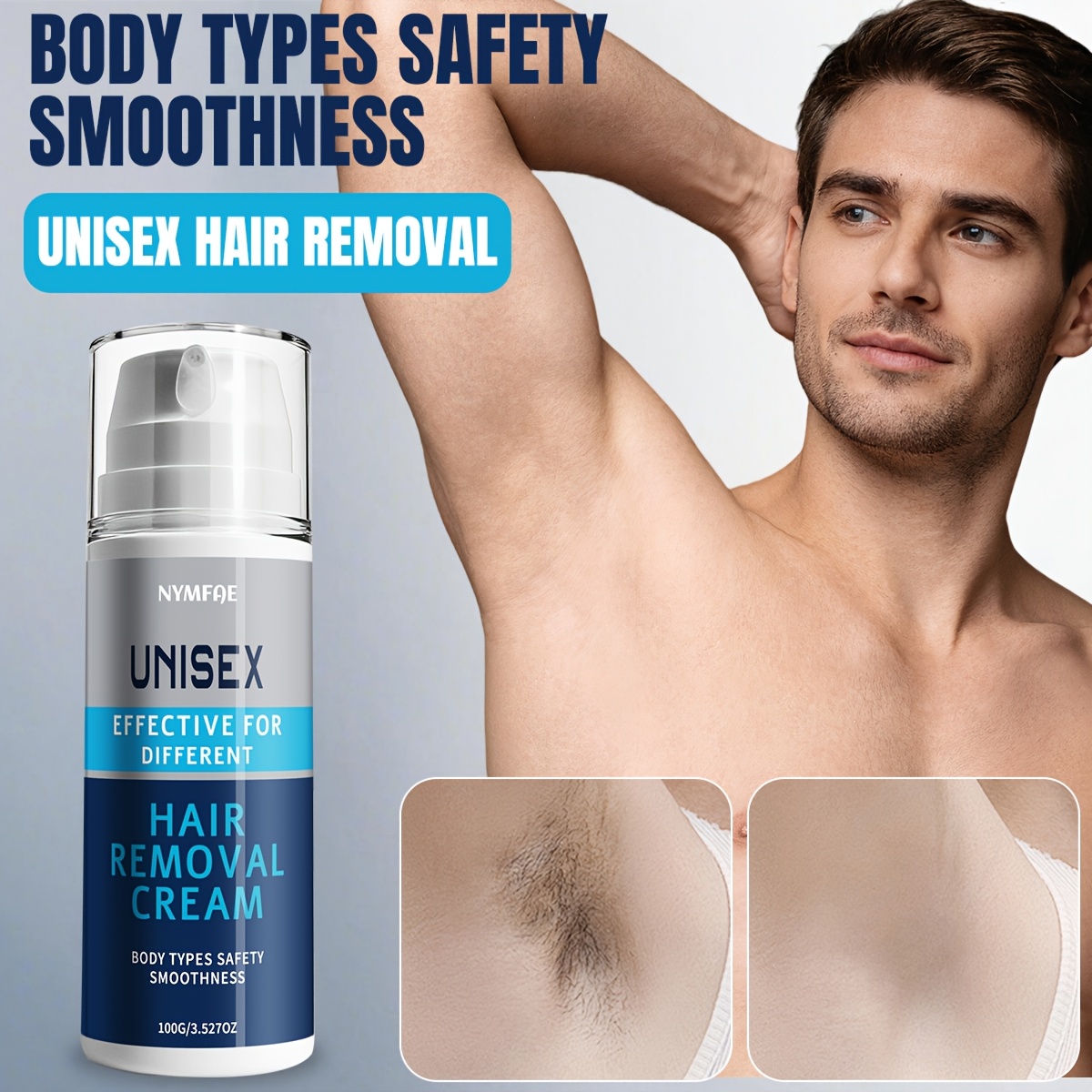 100g/3.527oz.Gentle Hair Removal Cream for Body & Bikini|Fast Acting in 5 Mins. Smooth Three Months. Hair Removal Cream. Moment Hair Removal, Gentle Formula for Sensitive Skin. Used for Facial|Underarm|Leg|Arm And Private Area Hair Removal. Unisex.
