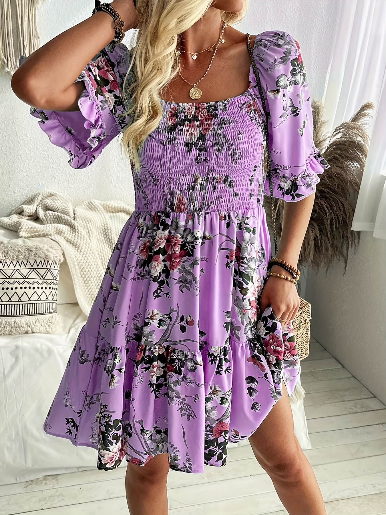 shirred a line dress Elara Shirred Dress XL main image 0
