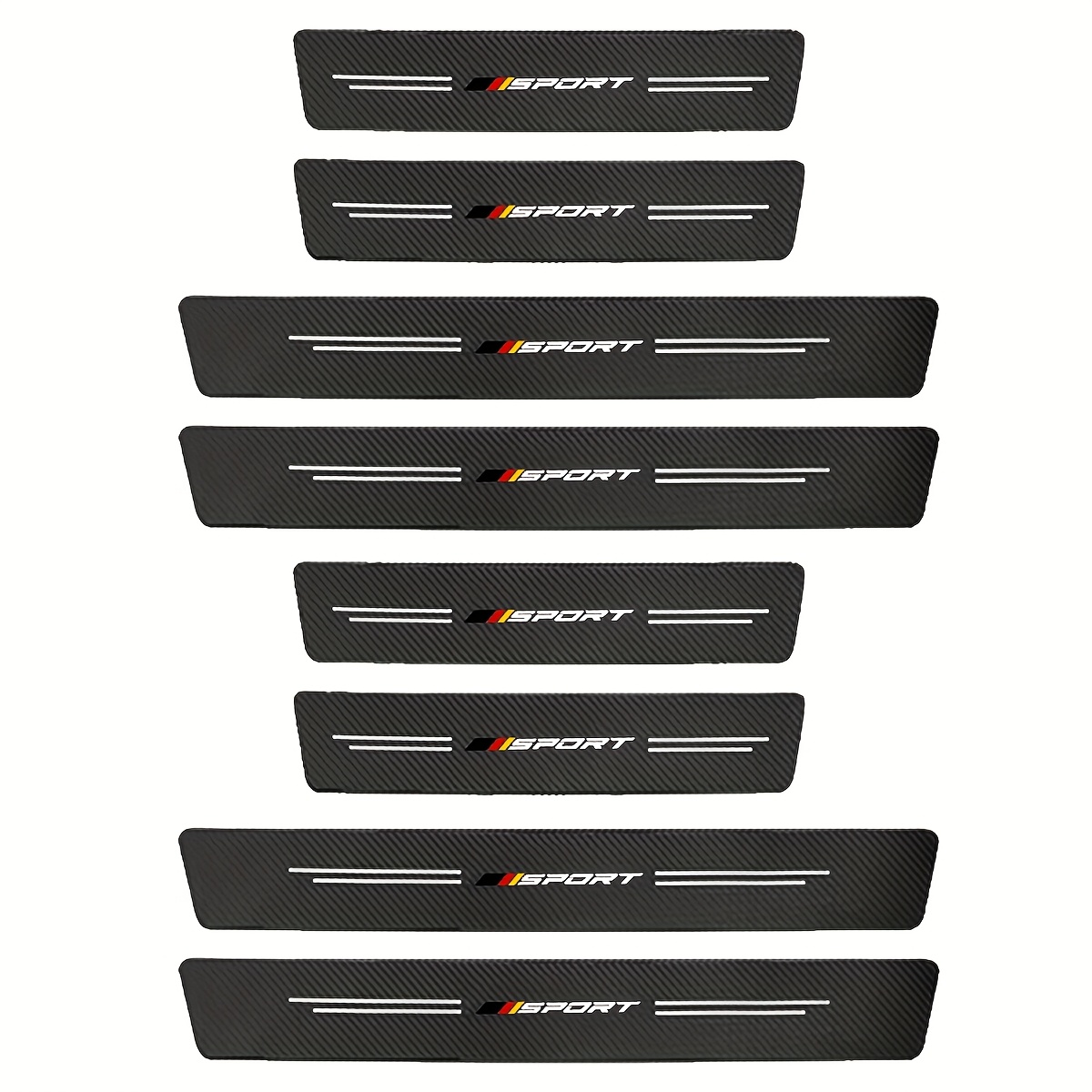 Image of 8pcs Car Door Sill Protection Sticker Carbon Fiber Textured Pvc Leather Sticker For For Vw For Ford