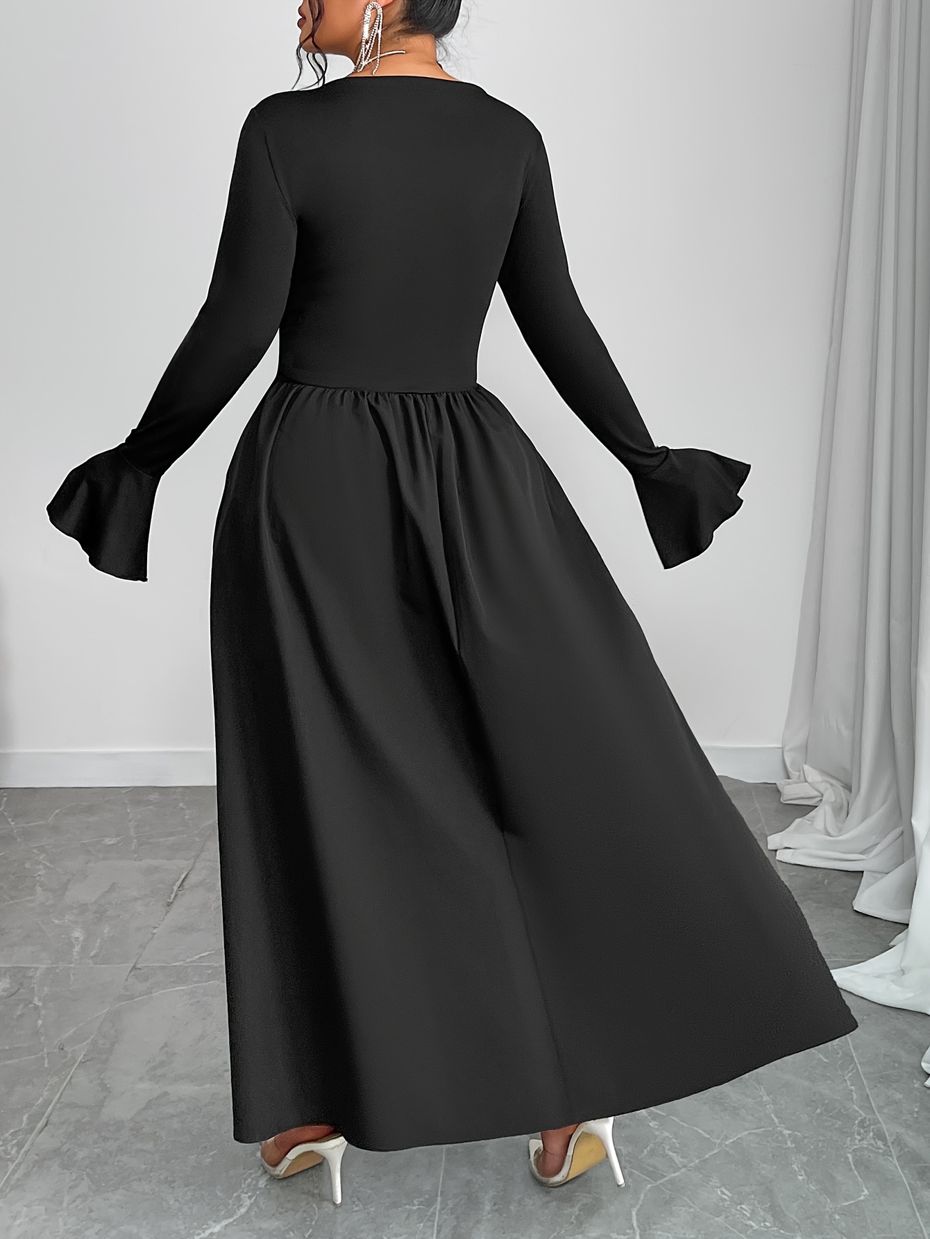 midi black long sleeve dress Women's Knit | Avara Flavor:Vanilla Cake w/ Bavarian Cream & Strawberry Puree Neckline_Square Neck The ASOS DESIGN off 🦄 🌈🦋 Unicorn Fairy
