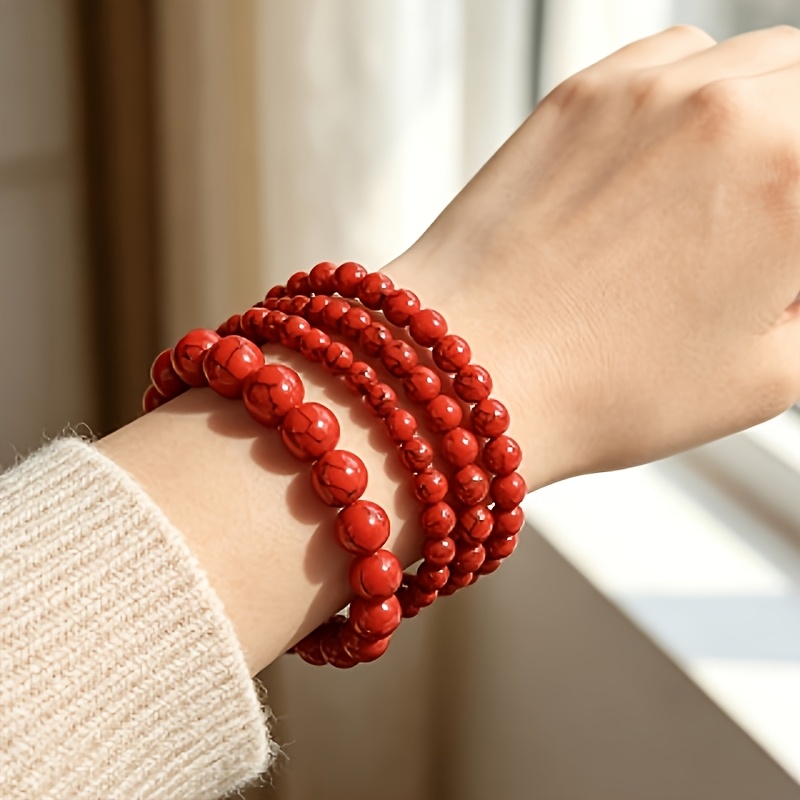TEMU Cross-border Hot Selling 4pcs Set Of Bead Bracelets Unisex Hand Play Bracelets