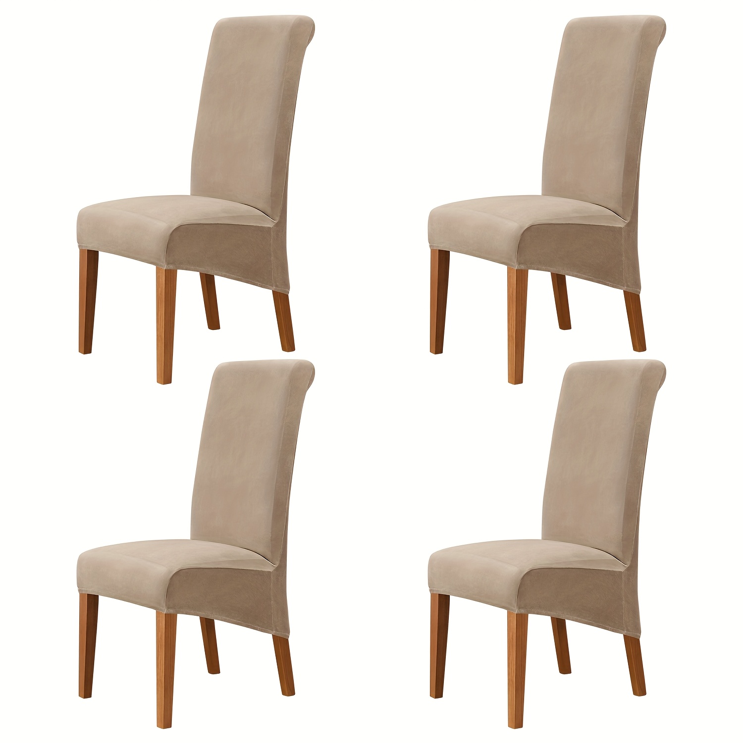 TEMU Velvet High-back Dining Chair Covers, Restaurant Chair Covers 2pcs Set, 4pcs Set Elastic Kitchen Chair Covers, Washable Dining Chair Covers,