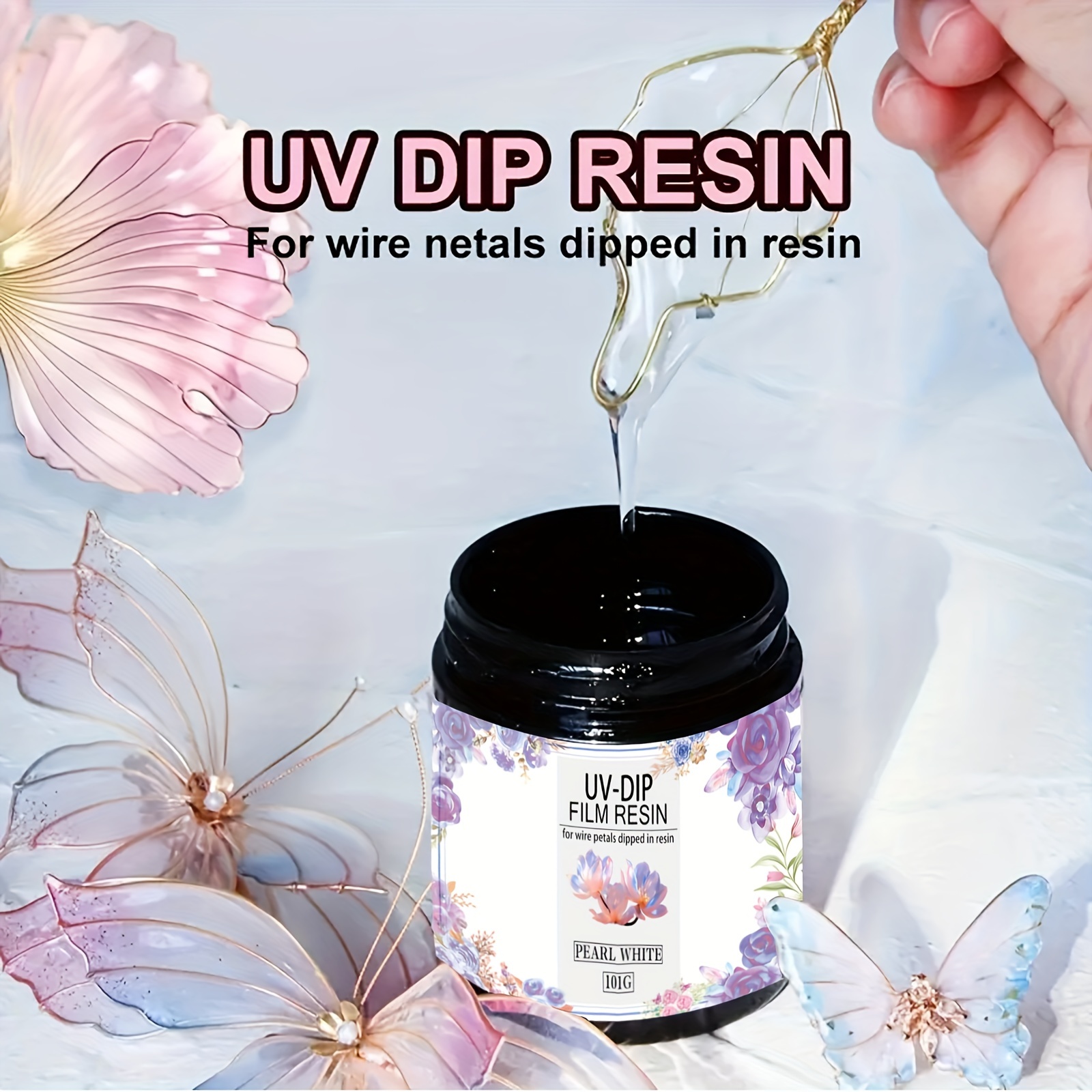 

Uv Dip Resin For Wire Flowers - Crystal Clear, No Stickiness, Uv/led Curing Gel For Diy Pendants & Crafts Resin Flowers For Crafts