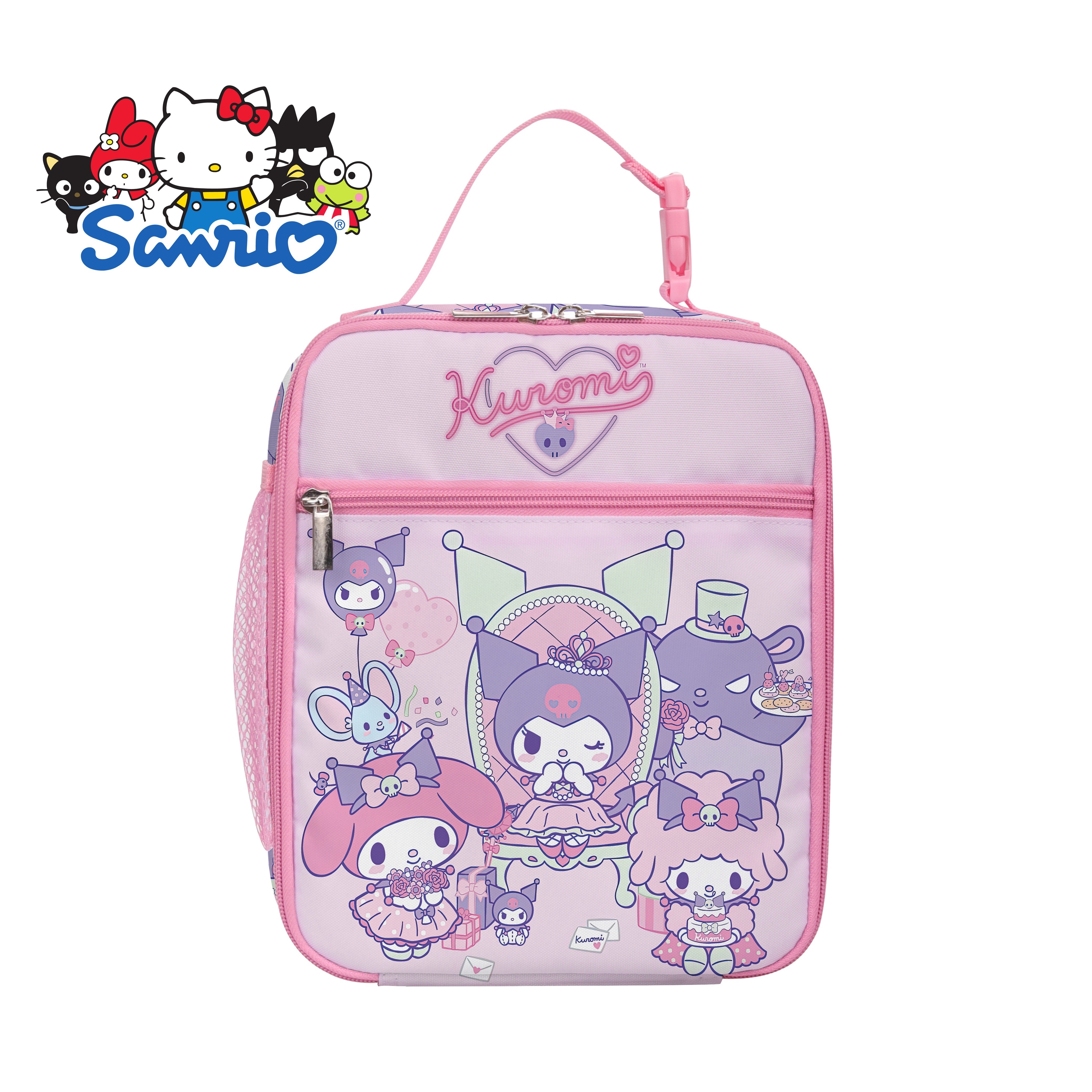 

1pc Authorized By Sanrio Kuromi Lunch Box Pink Cartoon Lunch Bag Kawaii Lunch Bag Back To School