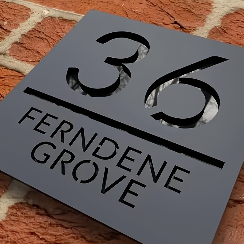 

Customized Laser-cut Acrylic House Number Plate - In Golden/silvery/black, Featuring A Modern 3d Design, Suitable For Outdoor Street And Home Decoration.