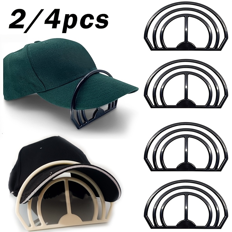 

2/4pcs Portable Hat - No Steaming Required, Abs Material, Black & White - All Baseball Caps, Adjusts & Shapes Brims For A Fit, Waterproof, Hand Wash Only