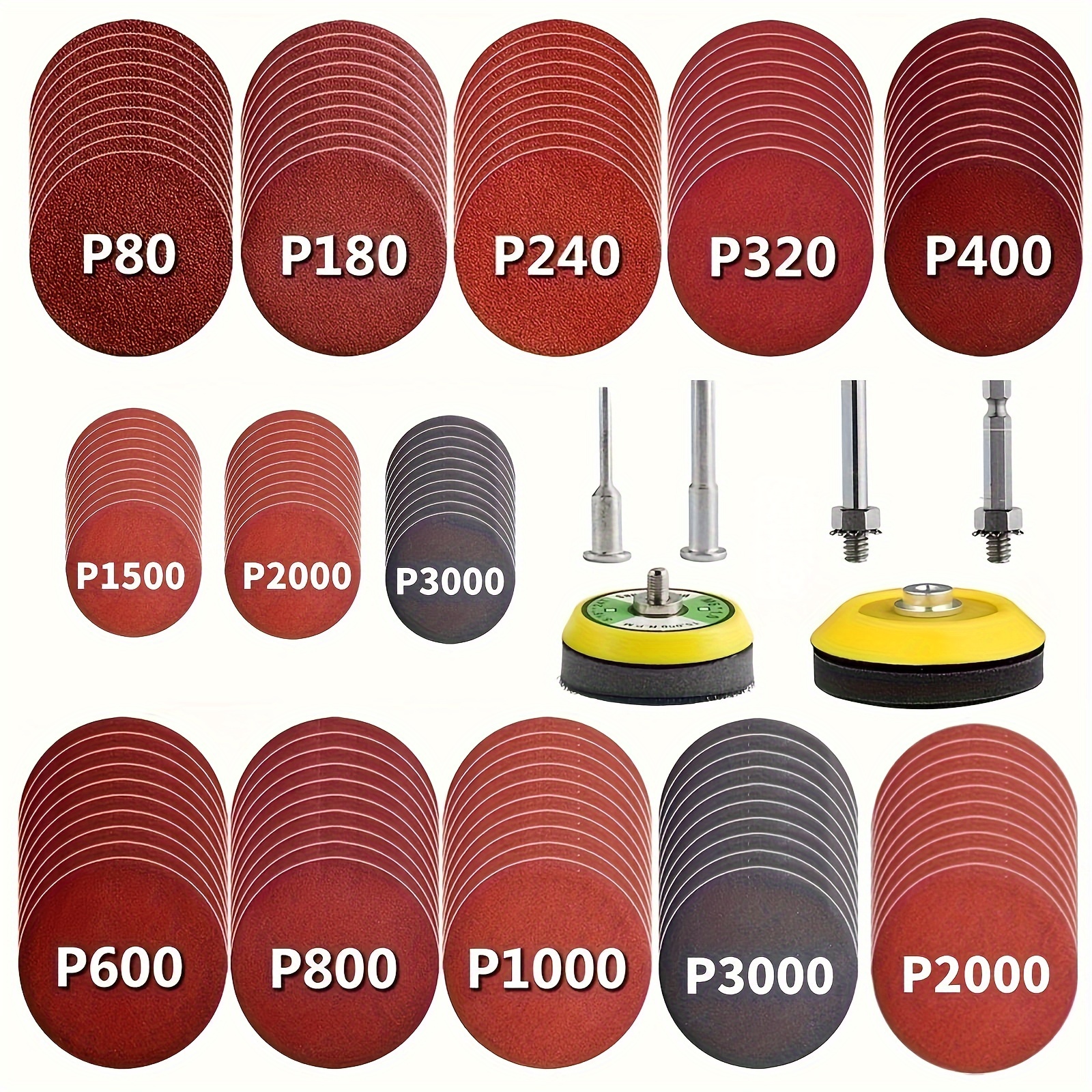 

169pcs Kit - , 2 And 3 , For , And - For Polishing, Woodworking And Metalworking - P80 To 3000