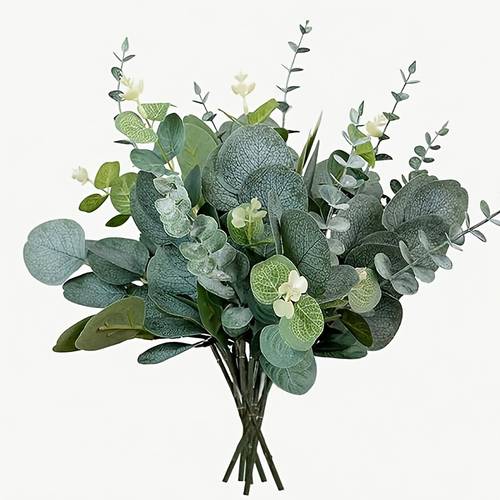15pcs of mixed eucalyptus branches with simulated greenery branches bearing berries suitable for decoration and summer applicable for wedding vases bouquets and home flower arrangements