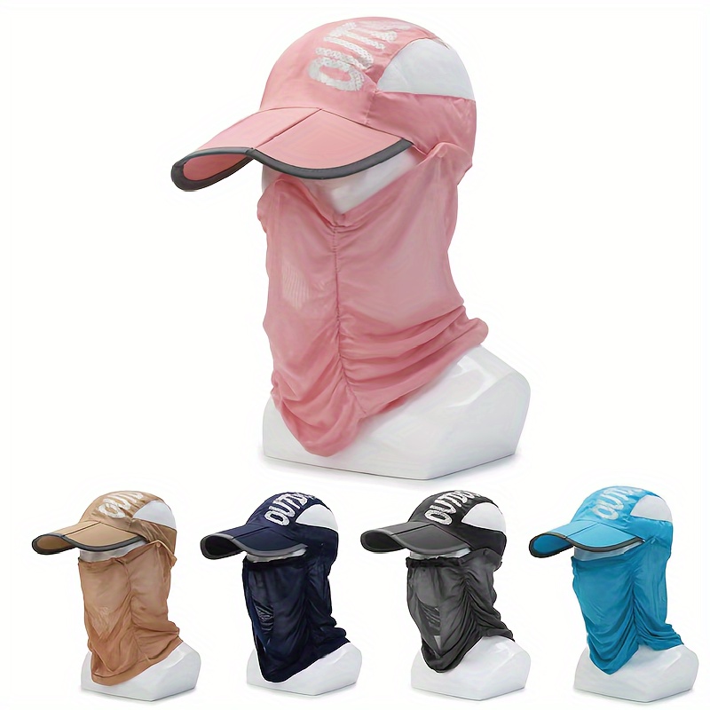 Sun Protection Hat Face Mask Suitable Women Outdoor Fishing - Temu