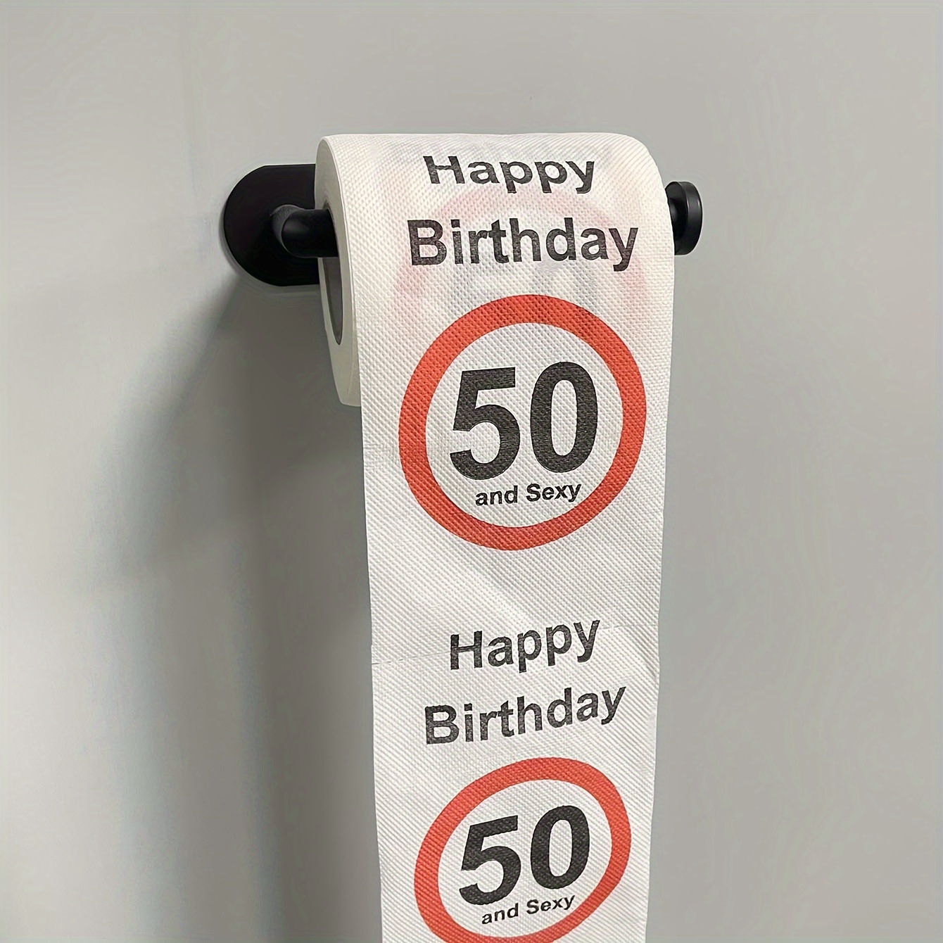 TEMU 1 Rouleau/2 Rouleaux Rouleau de Papier Toilette Imprimé Motif Anniversaire Numéro Cercle Rouge Créatif Papier de Couleur Amusant et Original