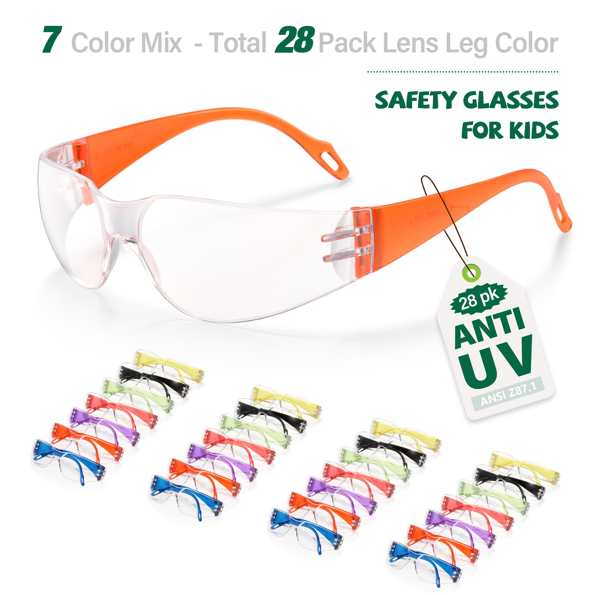 24 48 pack safety glasses child size goggles uv Temu