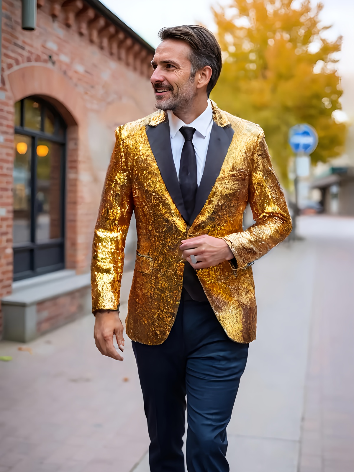 Gold Mens Sequin Suit Jacket 34 Mens Rose Gold Sequin Tuxedo Jacket With  Black Satin Shawl