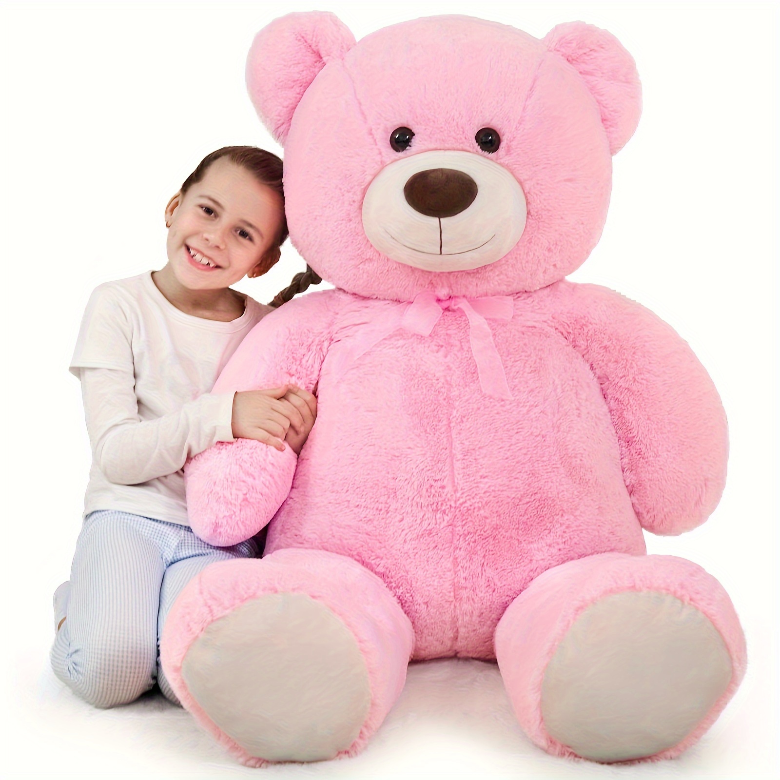 

Giant Teddy Bear Stuffed Animal 4 Feet, Large For Baby Shower, Big For Girlfriend Valentine's Day, Soft Stuffed Bear Plush For Kid Christmas Birthday, Pink