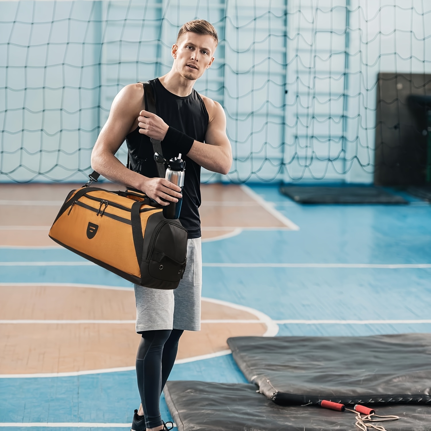 Gym Bags for Men & Women with Shoes Compartment And Wet Pocket Convertible Duffle Bag And Gym Backpack Sports Bags for Men & Women Multipurpose Weekender Overnight Bag