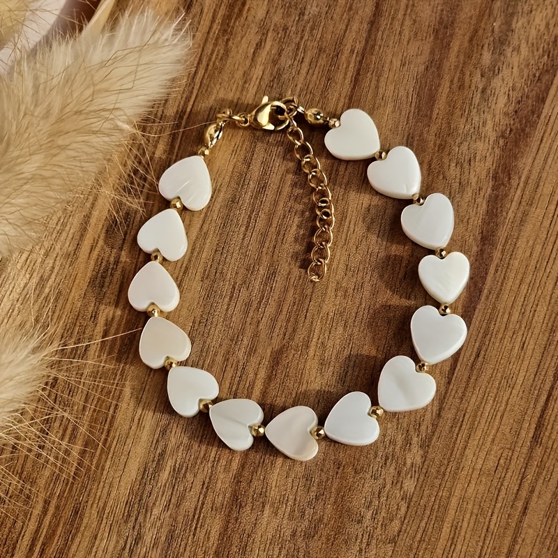 Image of A White Bracelet Shaped Like A Stone – Representing Genuine Love, Suitable For Daily Use, And An Option For Birthday Gifts And Presents For Bridesmaids