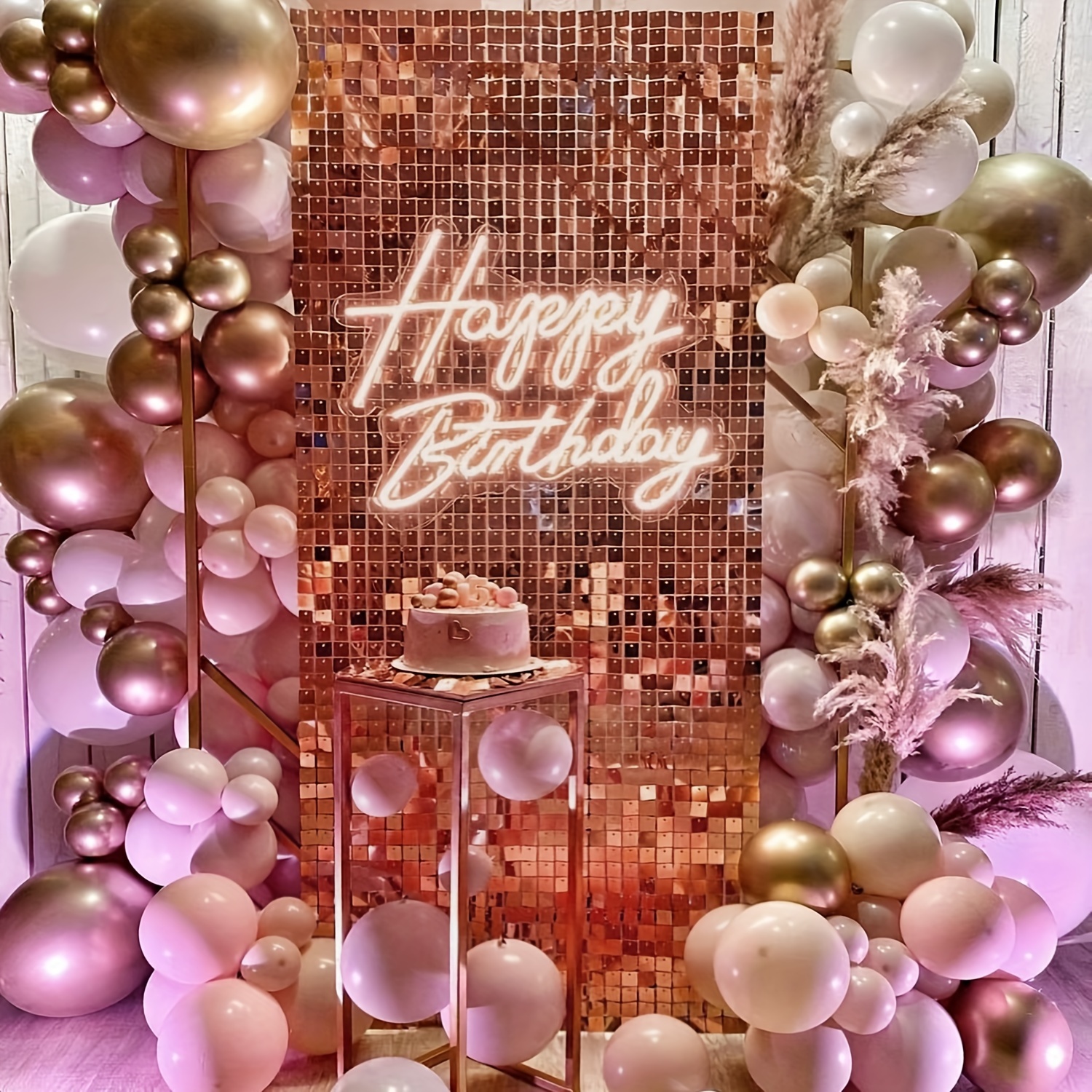 47th Birthday Decorations Kit - Gold Balloons, Banner, Pom Poms & Confetti Balloons