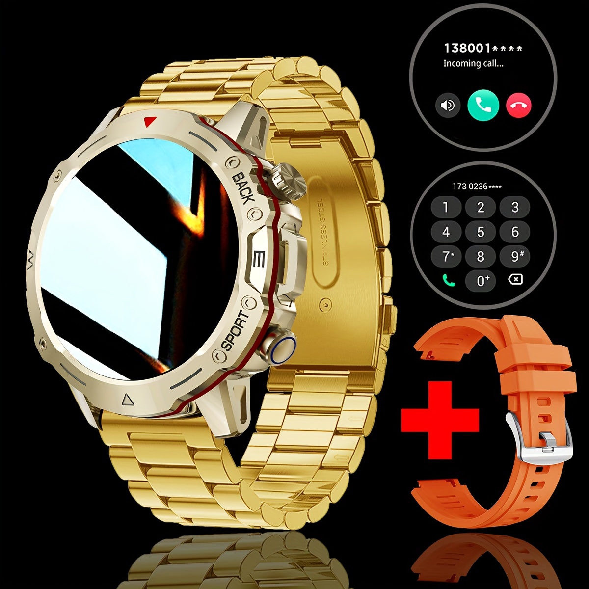 

Men Smart Watch Big Screen Custom Dial Answer Call Fitness Sport Smartwatch For Men Women For Android And Phones