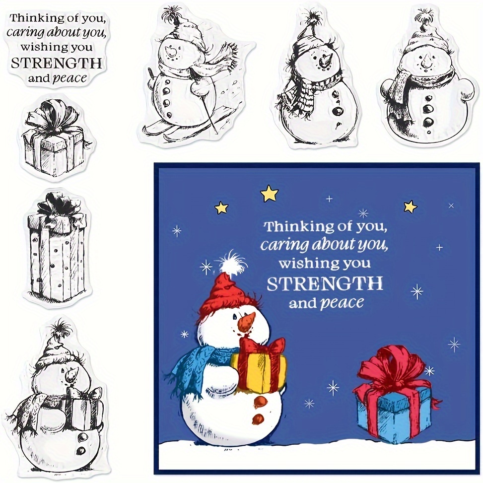 카드 만들기 및 사진 앨범 장식용 크리스마스 트리 인사말 클리어 스탬프, 산타 클로스 눈사람 실리콘 스탬프 해피 뉴 이어 메시지 투명  고무 스탬프 인감 DIY 스크랩북용, image size:973x973