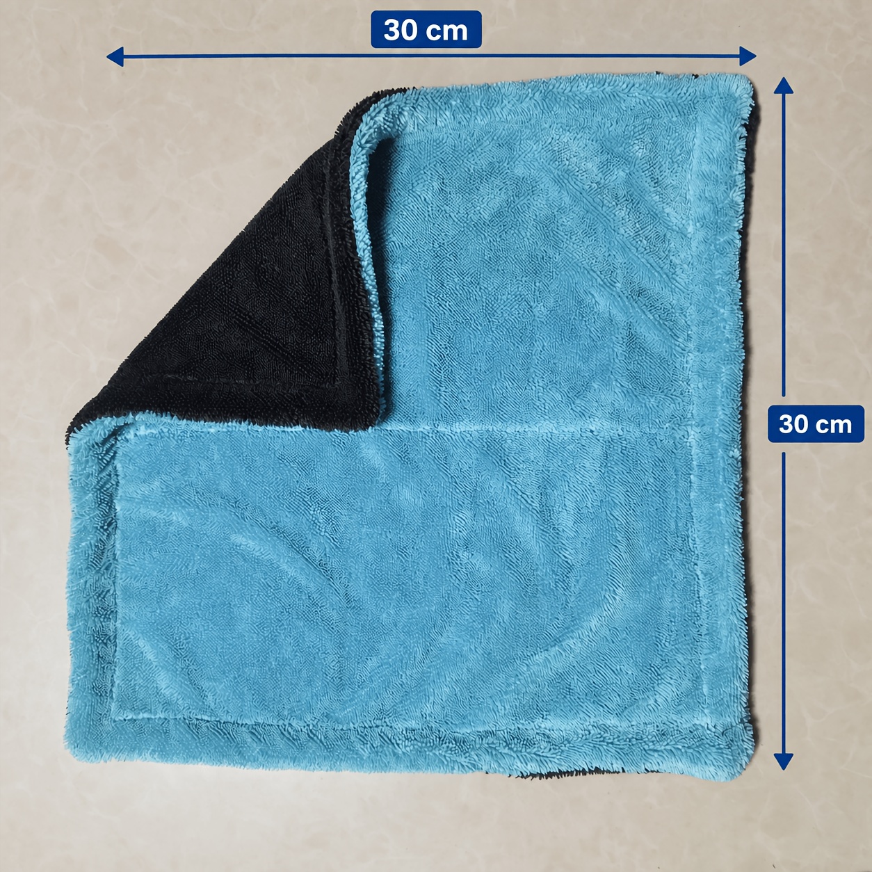 TEMU 12x12 Inch Double-sided Microfiber Car Cleaning Towel, Full-size Suv Car Drying Towel, Twisted Yarn Technology, 1400gsm Super Absorbent And