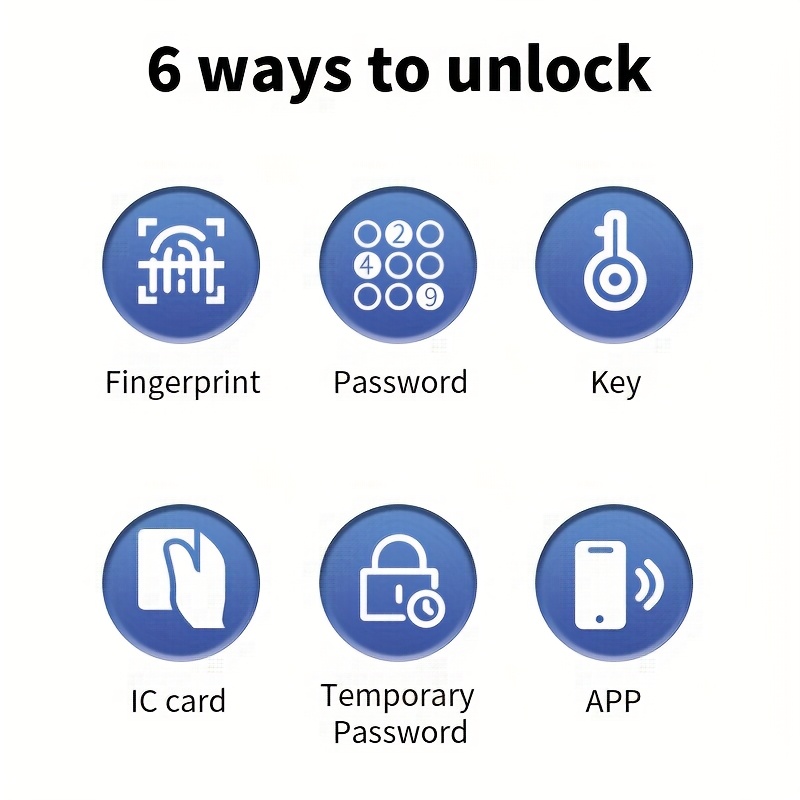 قفل إطار ذكي لاسلكي من تويا - مقاوم للماء، مع بصمة الإصبع، رمز PIN، فتح بطاقة ومفتاح