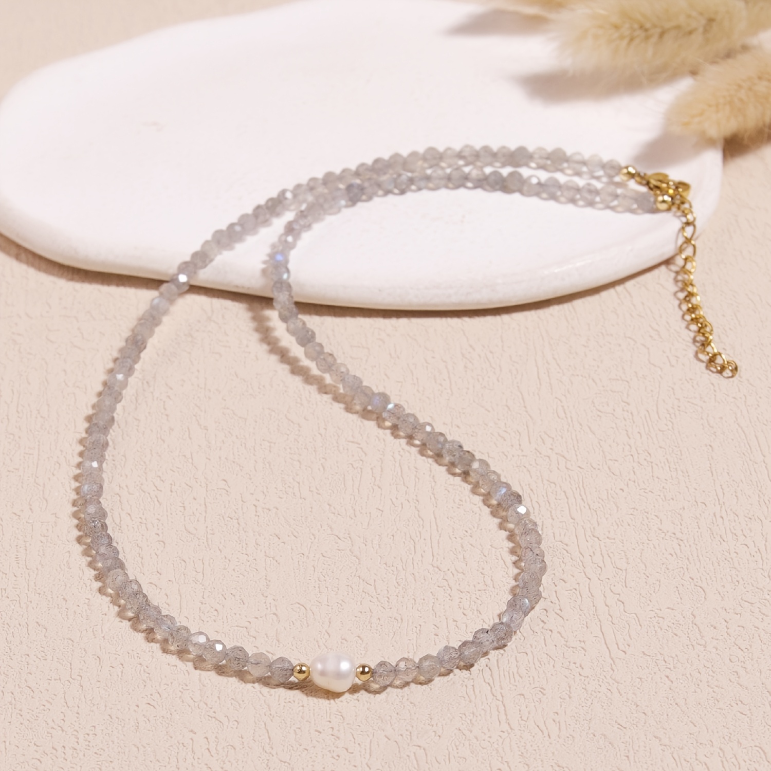 1pc Natural Elegant Minimalist Handmade Beaded Necklace For Women - Perfect Gift For Daily Wear, Autumn And Winter Gifting, Ideal Holiday Present For Her