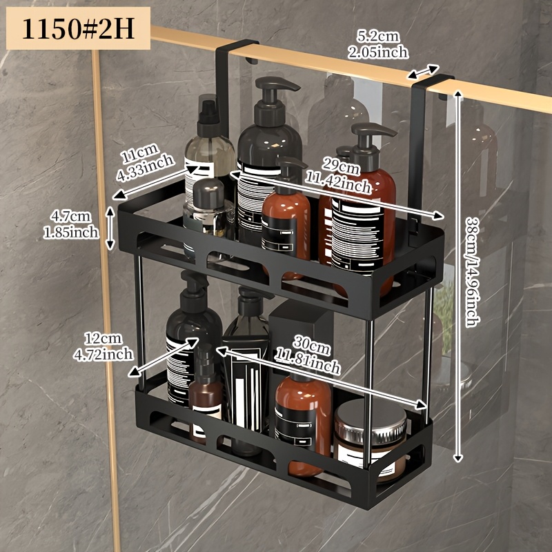 TEMU Shower Caddy, Hanging Bathroom Shower Organizer, No-drill Over-the-door Shower Shelf, Bathroom Storage Rack, Suitable For Shampoo And Body Wash