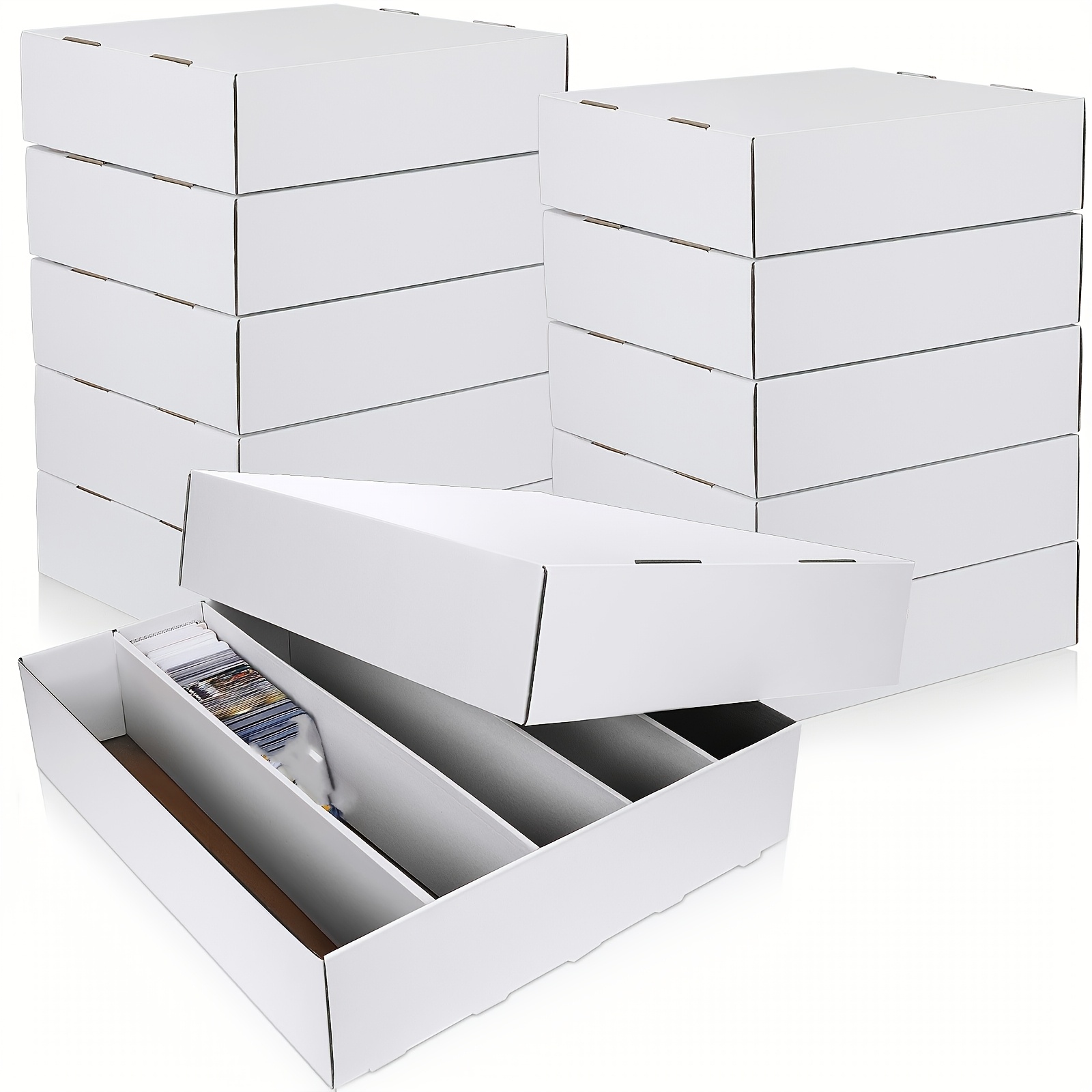TEMU Upgraded Version 20pcs Trading Card Storage Box 7*3.7*2.8in Cardboard Baseball Card Storage Box Collectible Cases For Sports Gaming Cardboard