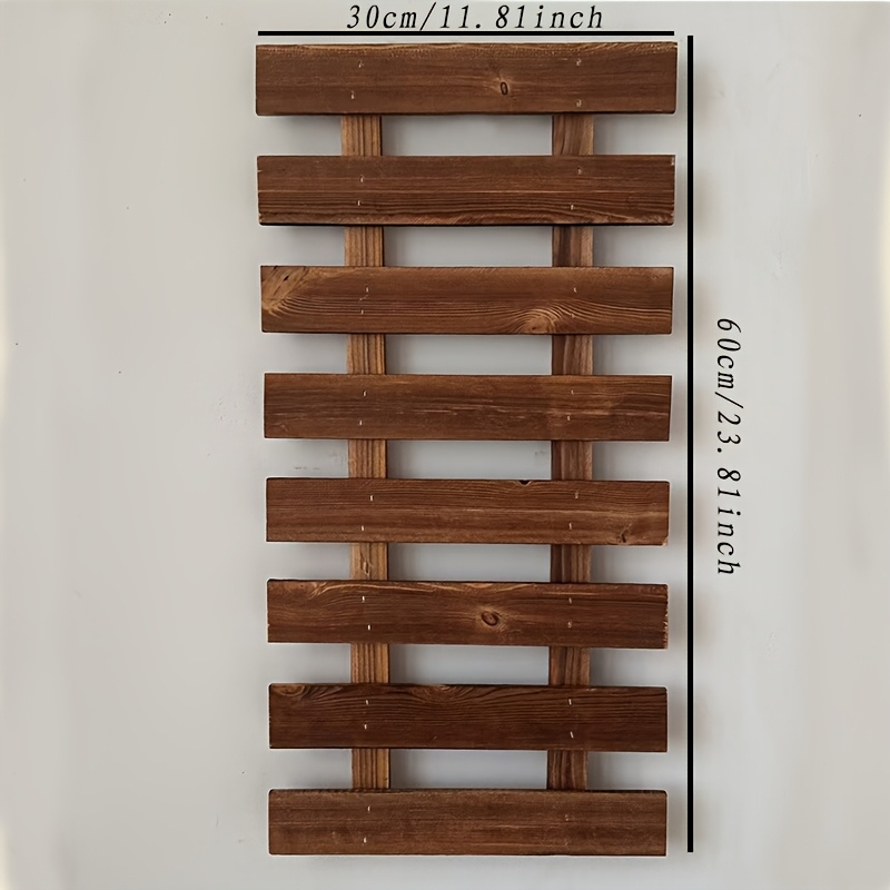 Rectangular Solid Wood Wall-mounted Flower Shelf Balcony Flower Pot Hanging Rack Green Plant Hanger Wall-mounted Rot-resistant Wood Fence