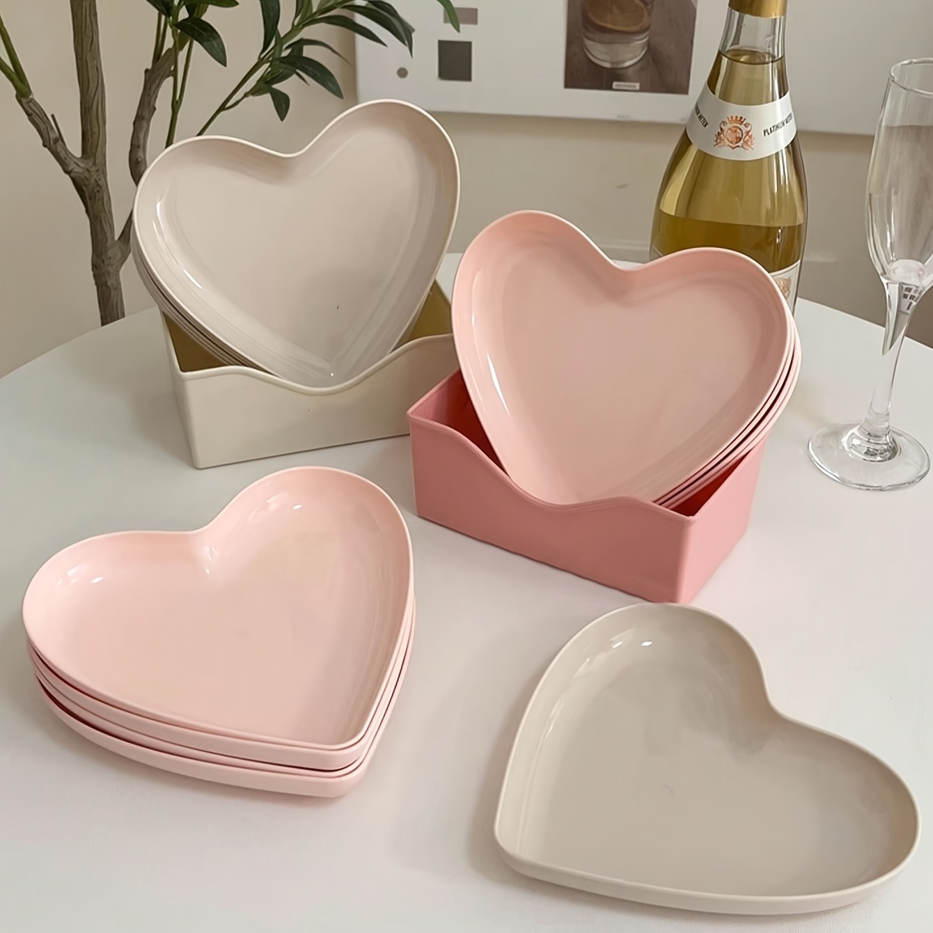 

6pcs/10pcs Heart-shaped Plastic , Suitable For Candy, Fruit, Nuts, Use