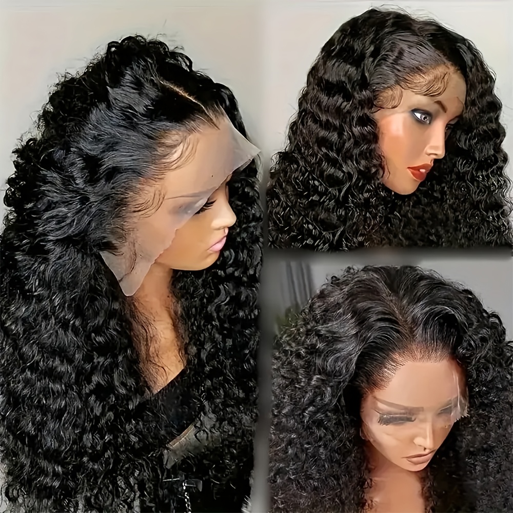 Image of 13x4 Deep Wave Wet And Wavy Lace Front Wigs | Glueless Hd Curly Lace Frontal Wig Synthetic Lace Front Wigs For Women Christmas Gift By Sisifire