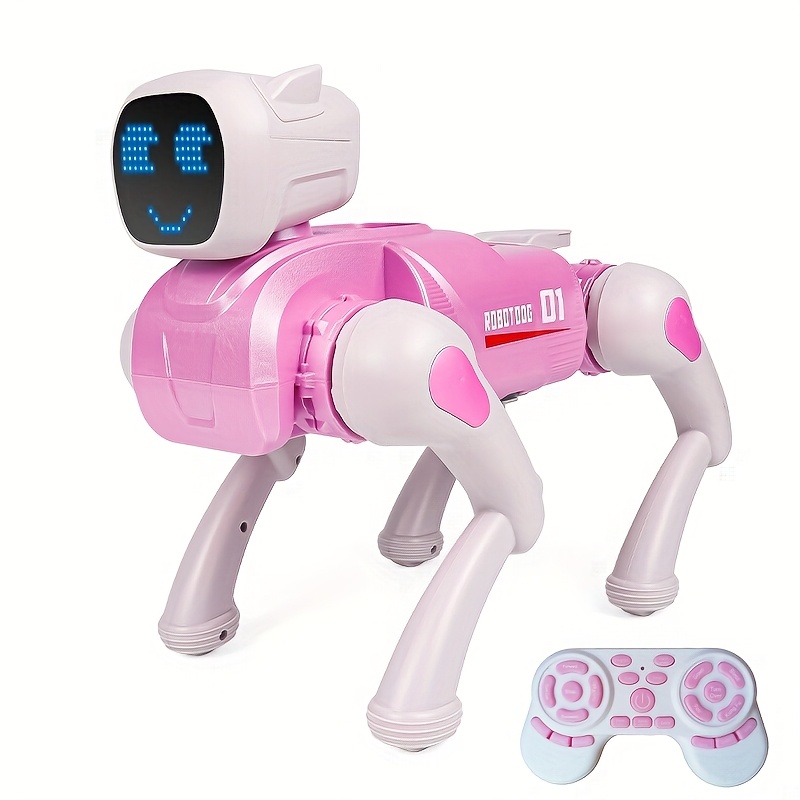Išmanusis robotas šuo žaislas su programėle ir nuotoliniu valdymu, belaidis/belaidis/5G ryšys, programuojamas su įrašymu, 12+ iš anksto įdiegti komandos, ekspresyvus veido atpažinimas, USB įkraunamas ličio baterija maitinamas robotas augintiniui berniukams ir mergaitėms - Ide