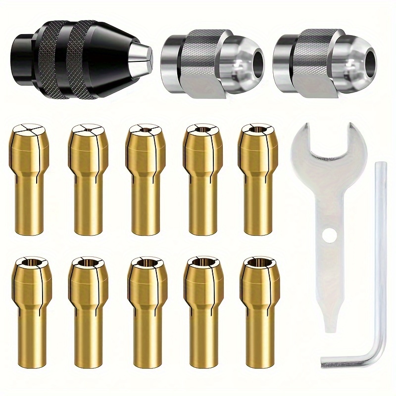 

15pcs Drill Set For Swivel Tools, 0.8-3mm Shank - Attachment With Brass Metal Nuts, Industrial Hardware