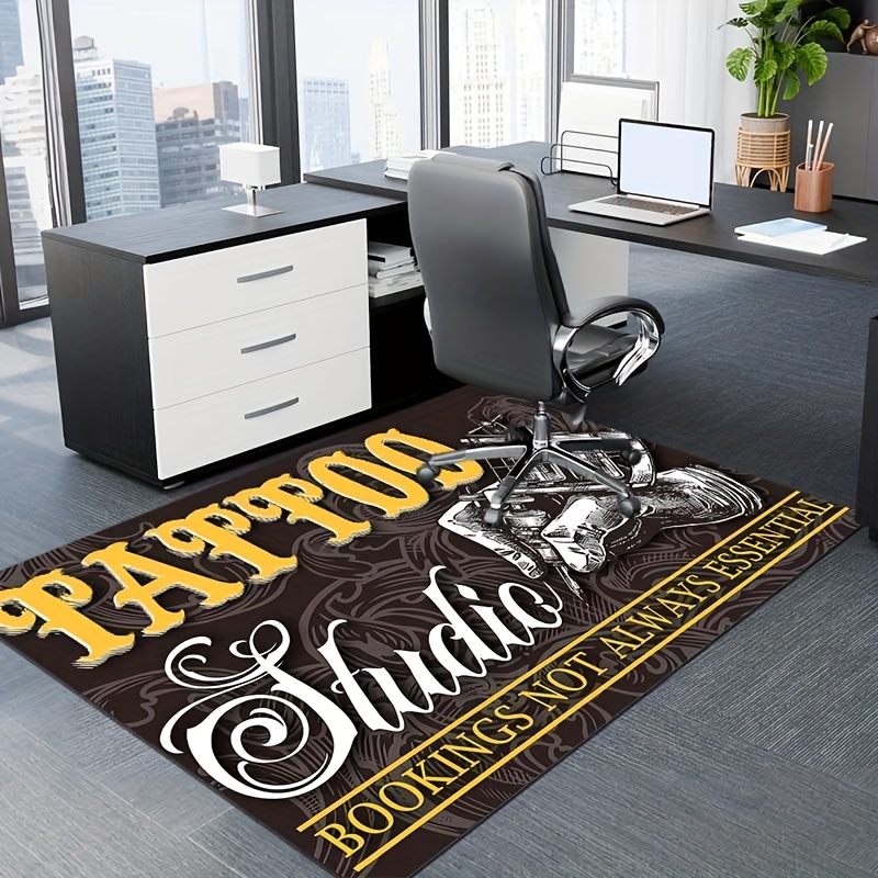 TEMU 1pc Of Non-slip Area Rug For Tattoo Studios, Suitable For Office Chairs, Carpets For Living Rooms And Bedrooms, Home Decoration With A Weight Of