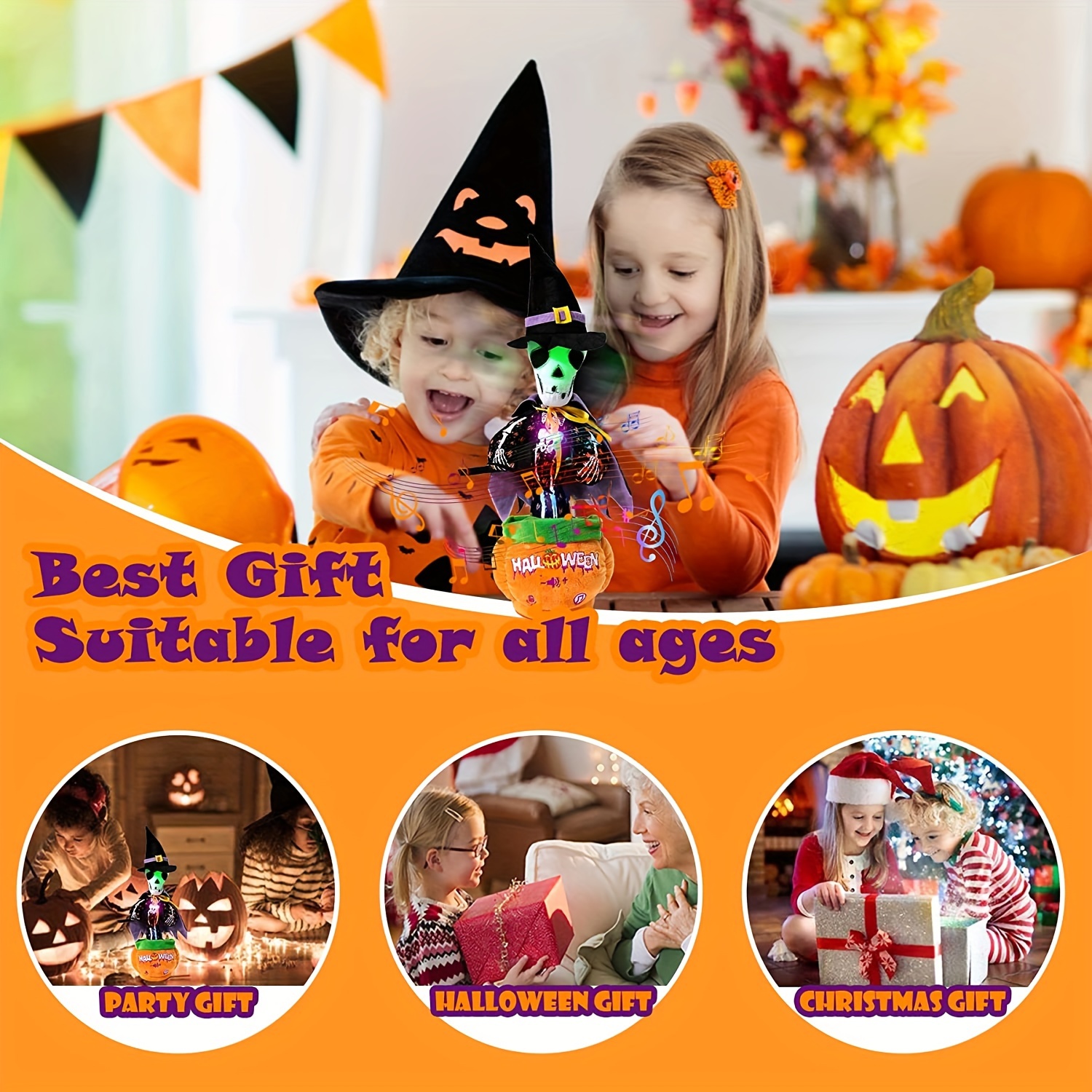 1pc   interactive toy         skull   toy for     day   day   day     living room decoration   batteries details 5